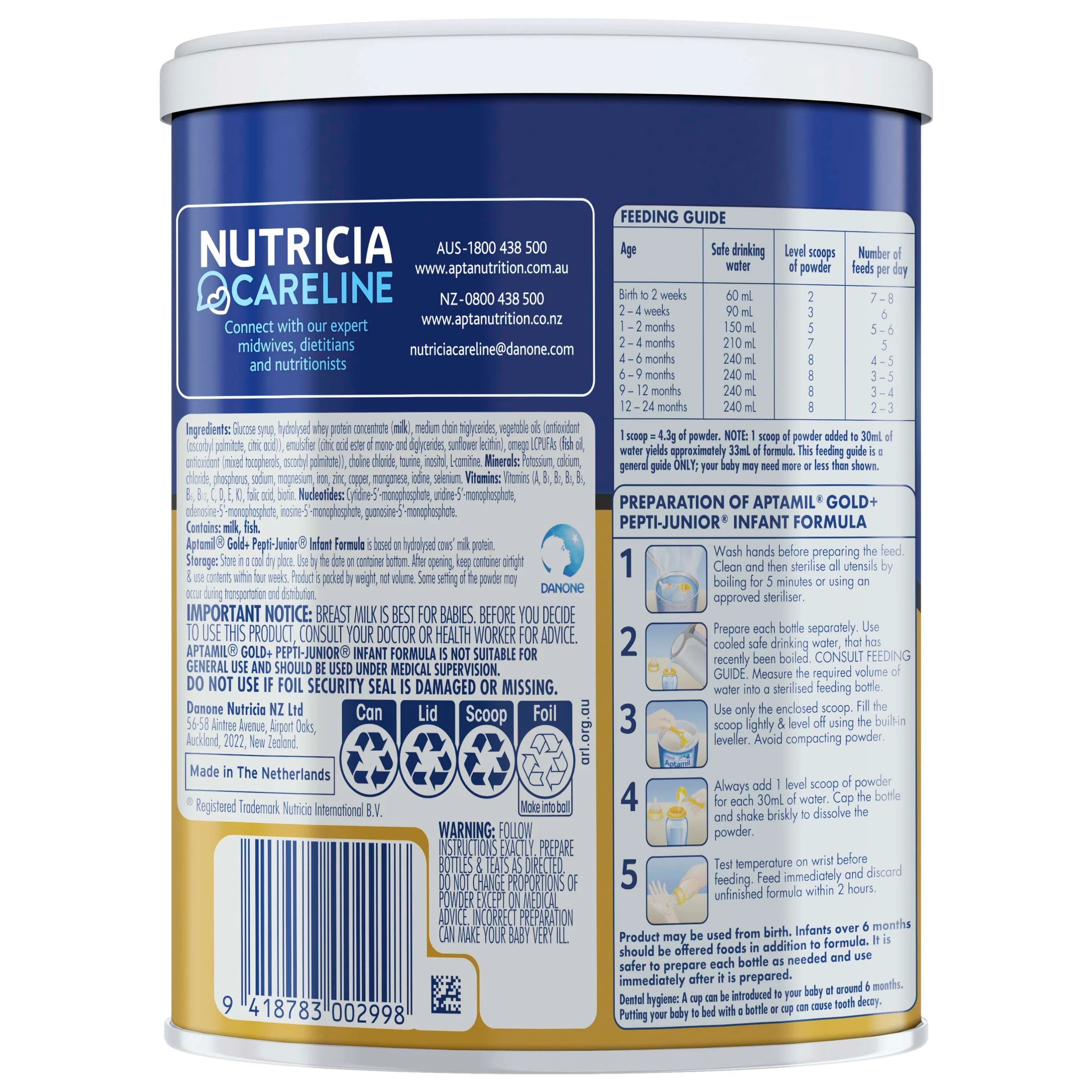 Aptamil Gold+ Pepti-Junior Formula 450g Tin - Image 4