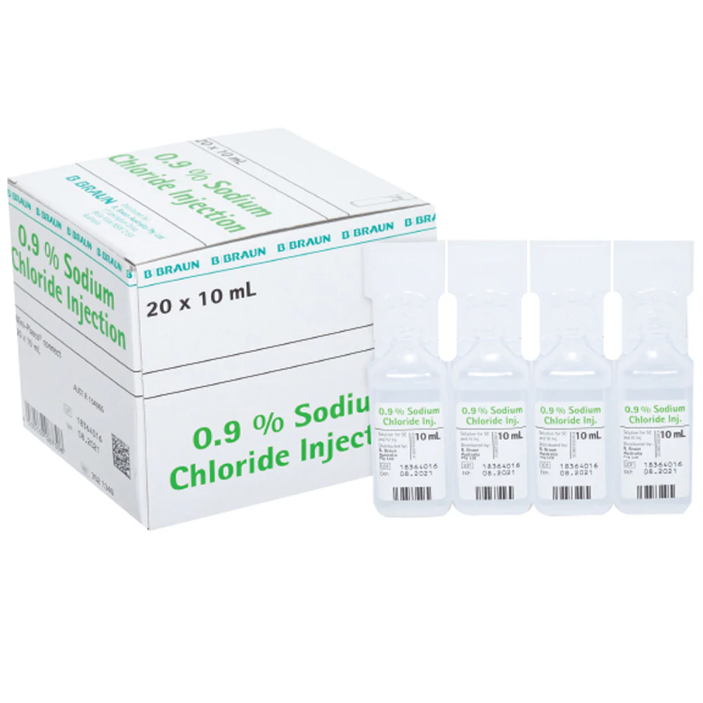 B Braun Sodium Chloride 0.9% Ampoule 10mL for Injection | Pack of 20