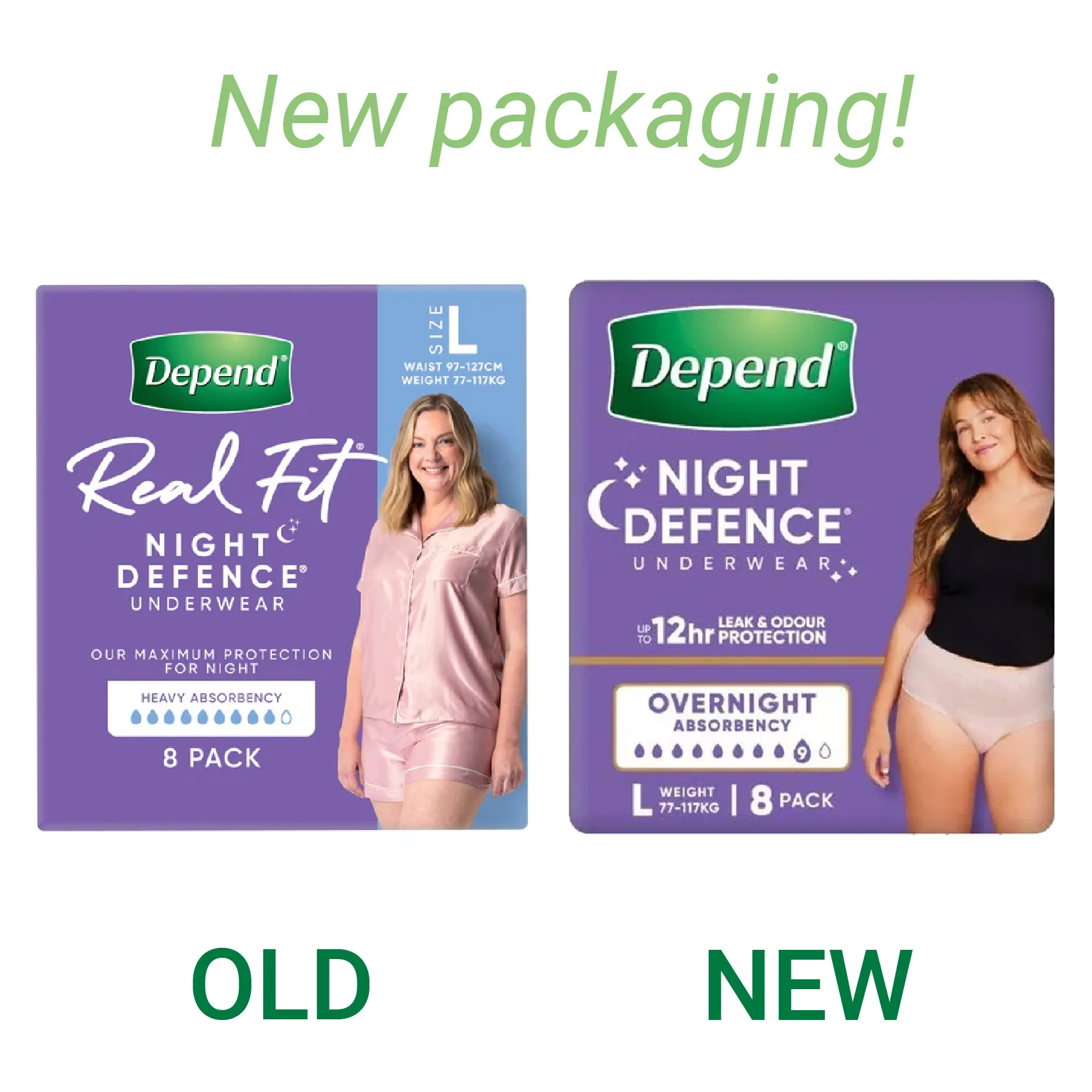 Depend Underwear RealFit Female Night Defence Size Large | Pack of 8 - Image 2