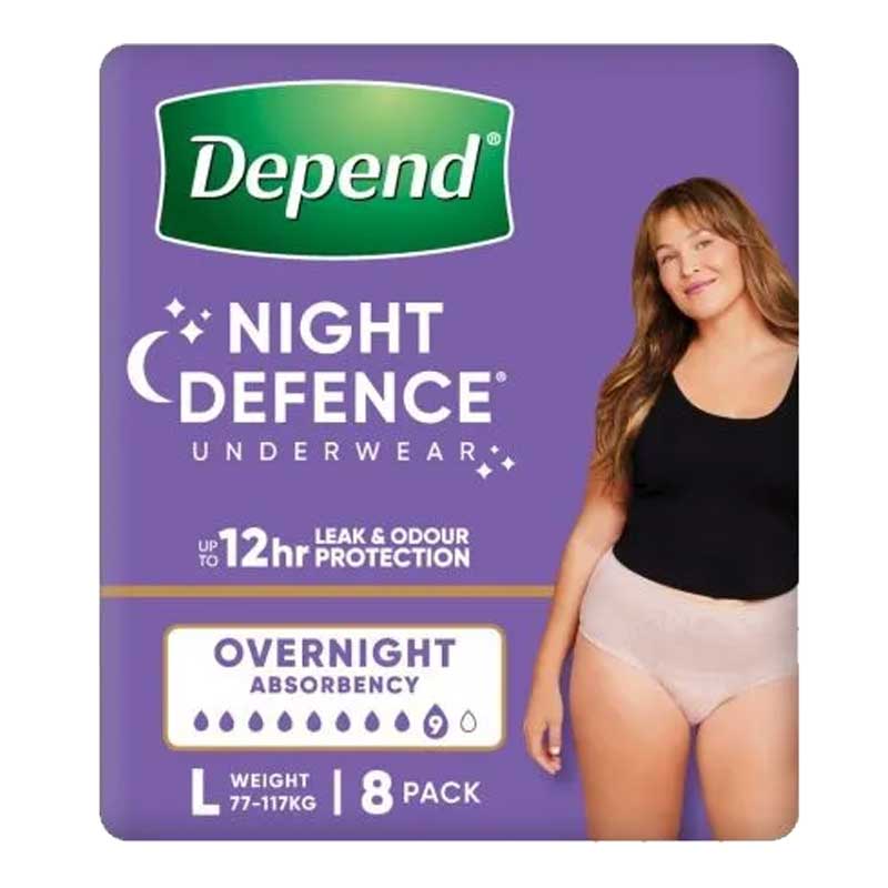 Depend Underwear RealFit Female Night Defence Size Large | Pack of 8 - Image 3