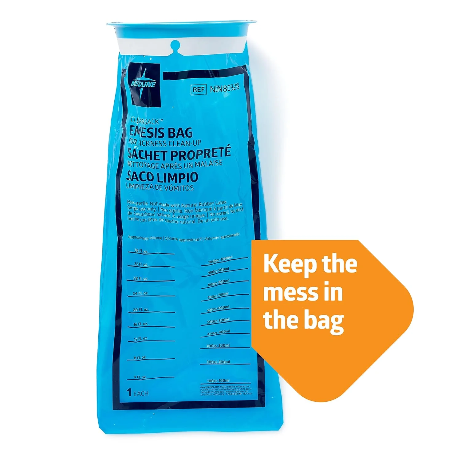 Medline Clean Sack for Emesis Bags Blue | Pack of 24 - Image 2