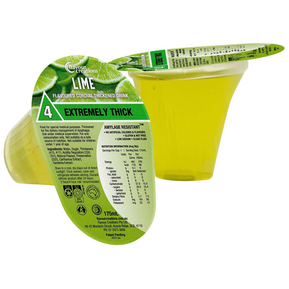 Flavour Creations Ready-To-Drink Cordial Extremely Thick/Level 4, 175mL Cups | Carton of 24