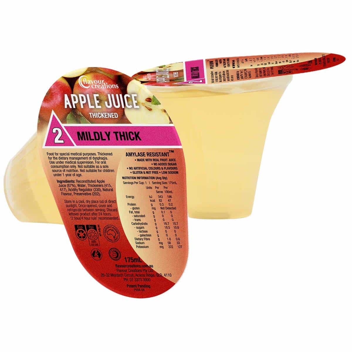 Flavour Creations Ready-To-Drink Real Fruit Juice Mildly Thick/Level 2, 175mL Cups | Carton of 12