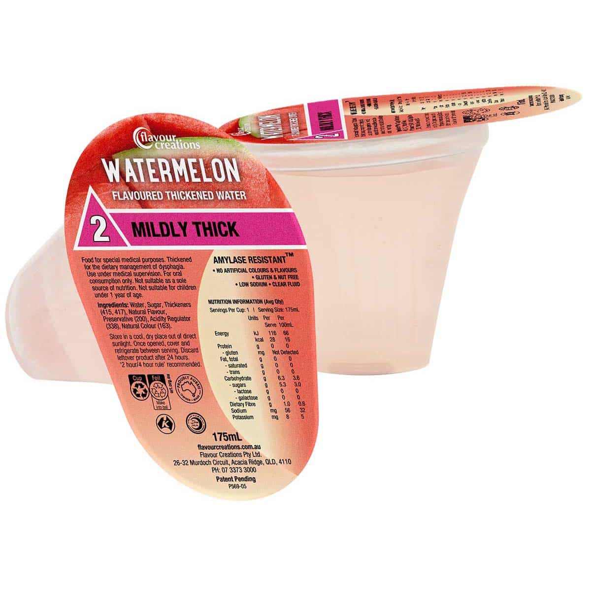 Flavour Creations Ready-To-Drink  Mildly Thick/Level 2 Water 175mL Cups | Carton - Image 2