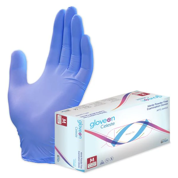 GloveOn Celeste Nitrile Exam Gloves Powder Free | Pack of 200 - Image 2