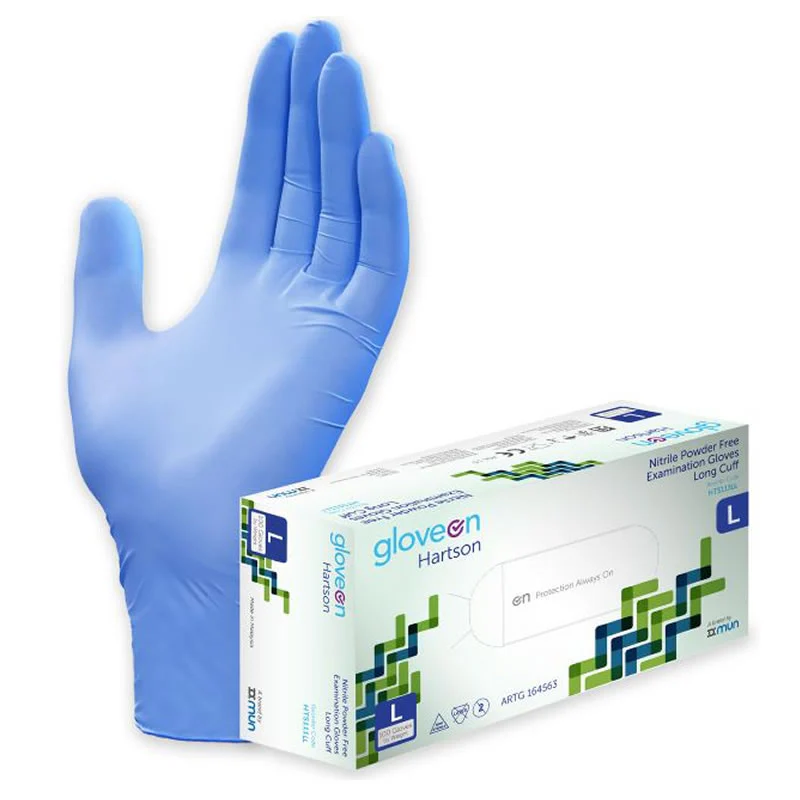 GloveOn Hartson Nitrile Exam Gloves Long Cuff Powder Free | Pack of 100 - Image 3