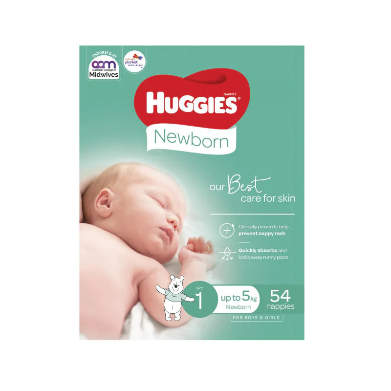 Huggies Newborn Nappies Size 1 (Up to 5kg) | Carton of 112 - Image 3