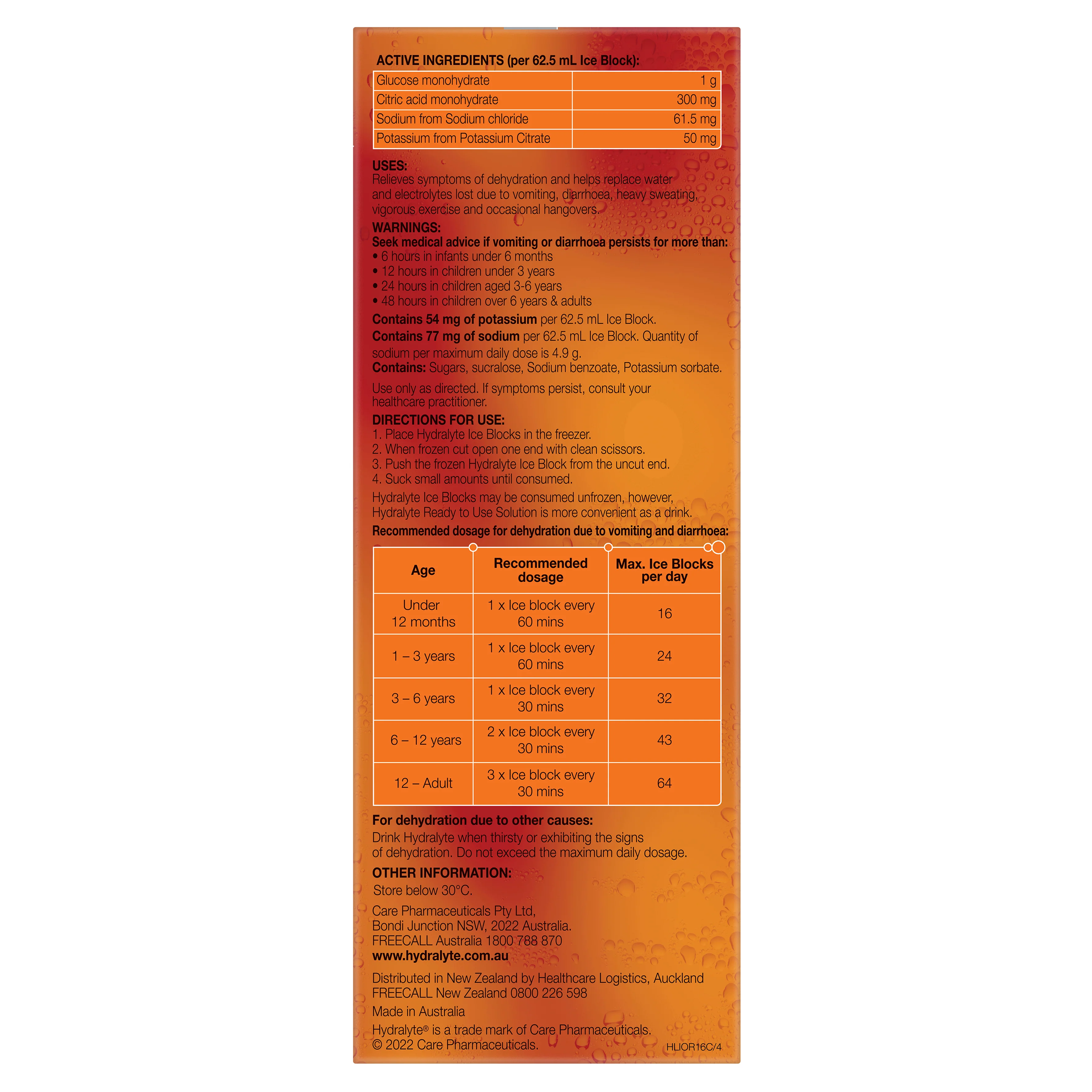 Hydralyte Ice Block 62.mL | Pack of 16 - Image 4