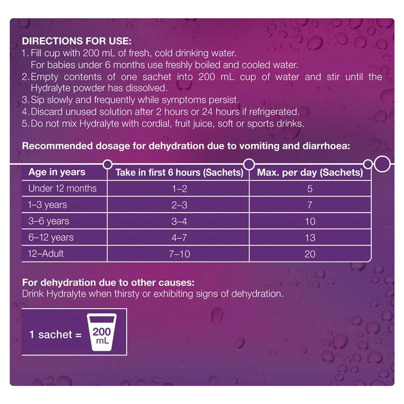 Hydralyte Electrolyte Powder Sachets 4.9g | Pack of 10 sachets - Image 6