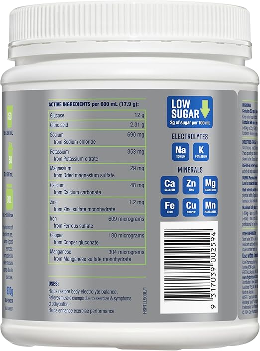 Hydralyte Plus Sports Electrolyte Powder 900g Tub | Each - Image 3