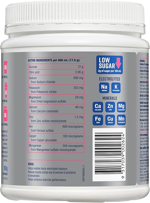 Hydralyte Plus Sports Electrolyte Powder 900g Tub | Each - Image 9