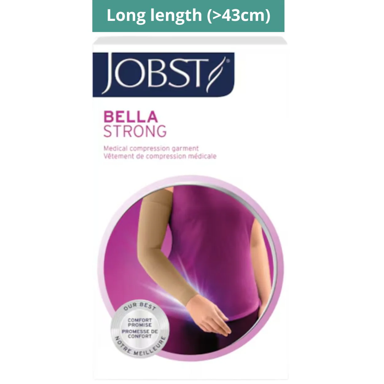 JOBST Bella Strong Compression Arm Sleeve 20-30mmHg in Natural - Image 3