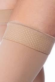 JOBST Relief Thigh High Open Toe Compression Stocking with Silicone Band in Black 15-20mmHg | 1 Pair - Image 3