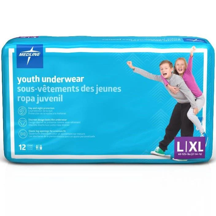 Medline Drytime Disposable Protective Youth Underwear | Carton - Image 2