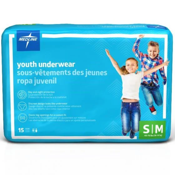 Medline Drytime Disposable Protective Youth Underwear | Carton - Image 3