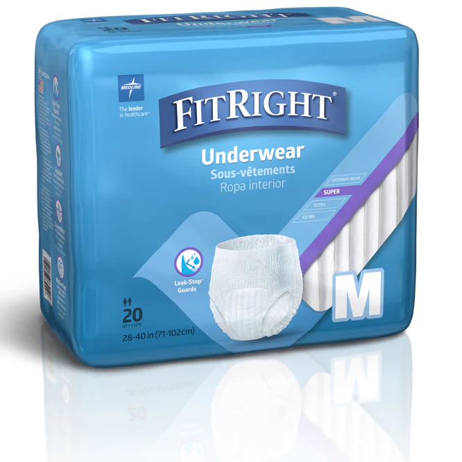 Medline FitRight Protection Plus Super Underwear | Carton - Image 2