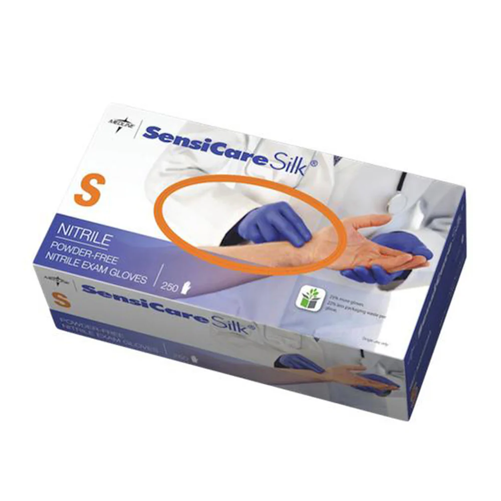 Medline SensiCare Silk Nitrile Disposable Gloves | Pack - Image 2