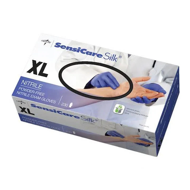 Medline SensiCare Silk Nitrile Disposable Gloves | Pack - Image 4