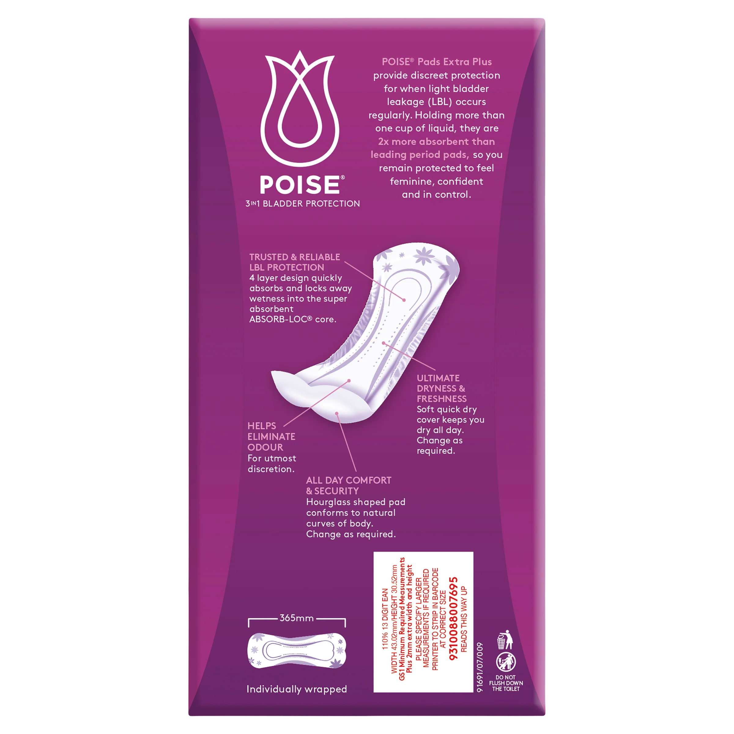 Poise Pads Extra Plus | 10 per packet - Image 3