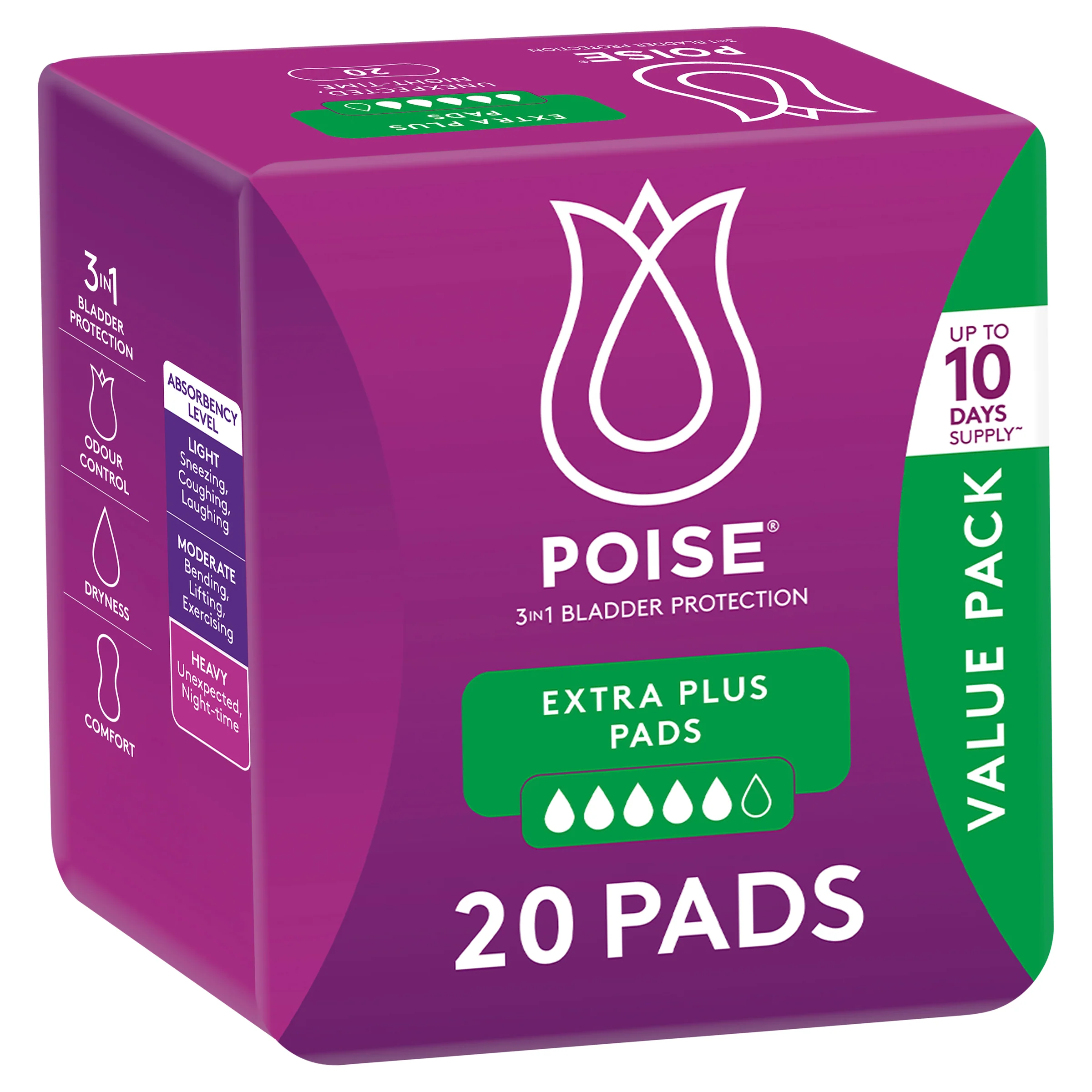 Poise Pads Extra Plus BULK PACK | 20 per packet - Image 6