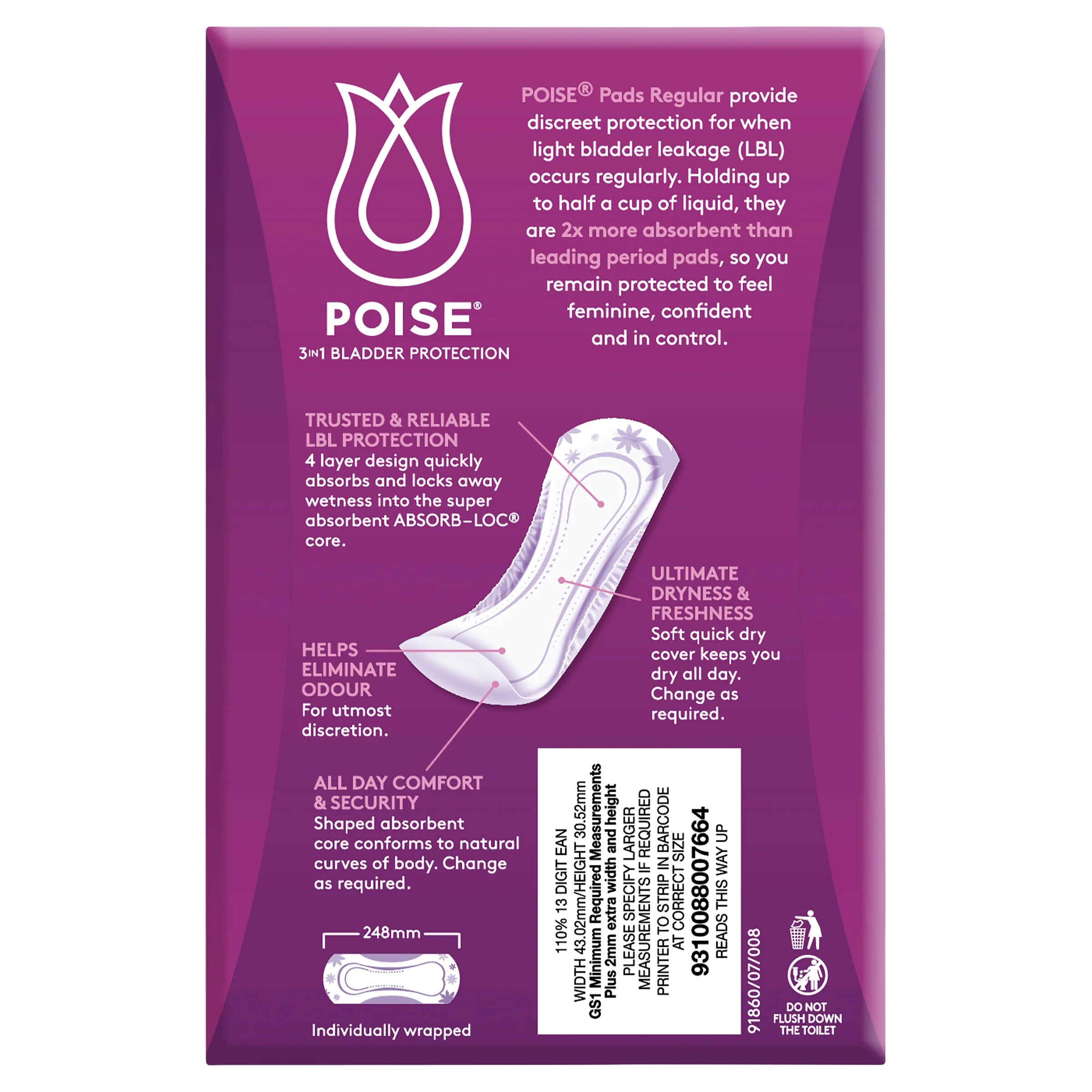 Poise Pads Regular | 16 per packet - Image 3