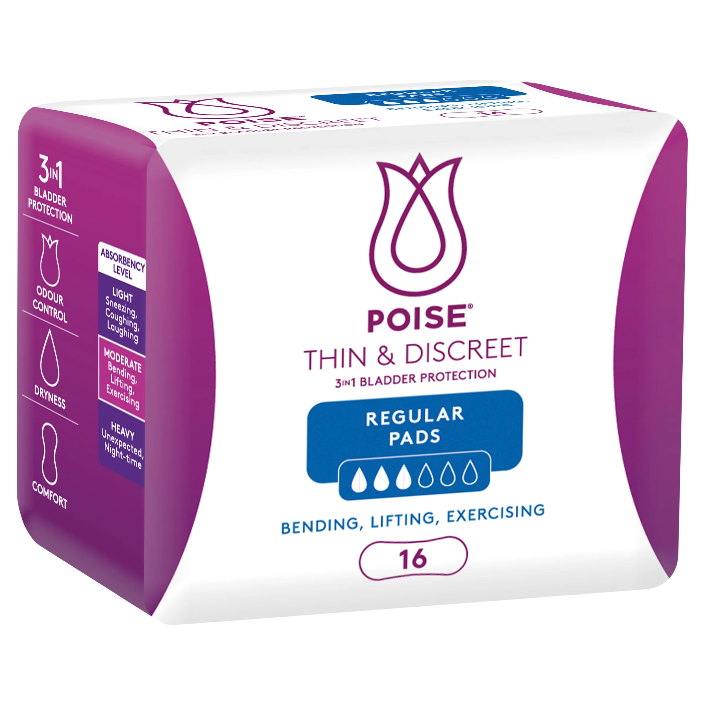 Poise Thin and Discreet Pad Regular | 16 per packet - Image 6