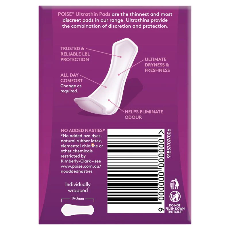Poise Ultrathin Pads For Bladder Leaks Super | 12 per Packet - Image 3