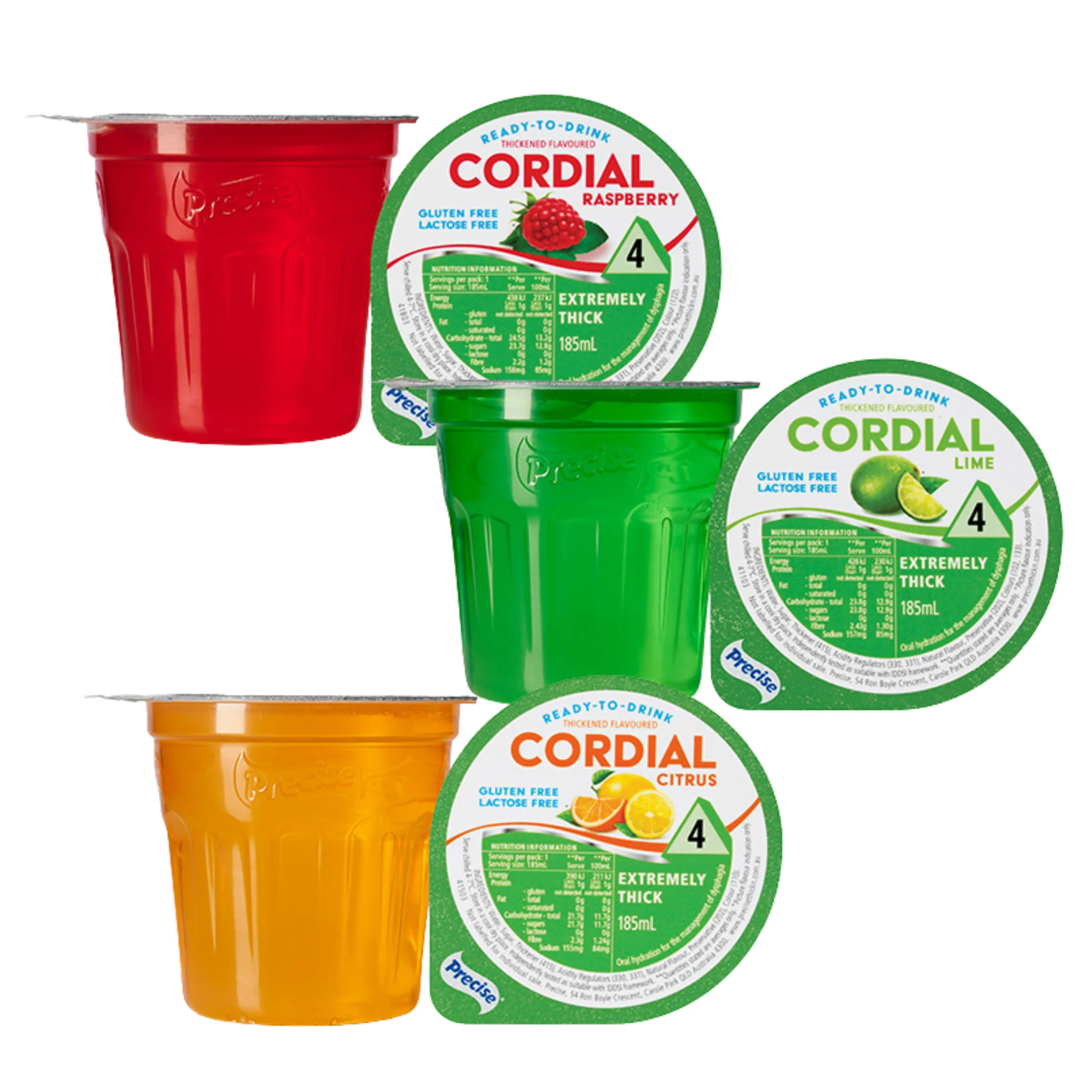Precise Ready-To-Drink Extremely Thick/Level 4 Cordial 185mL Cups | Carton of 12