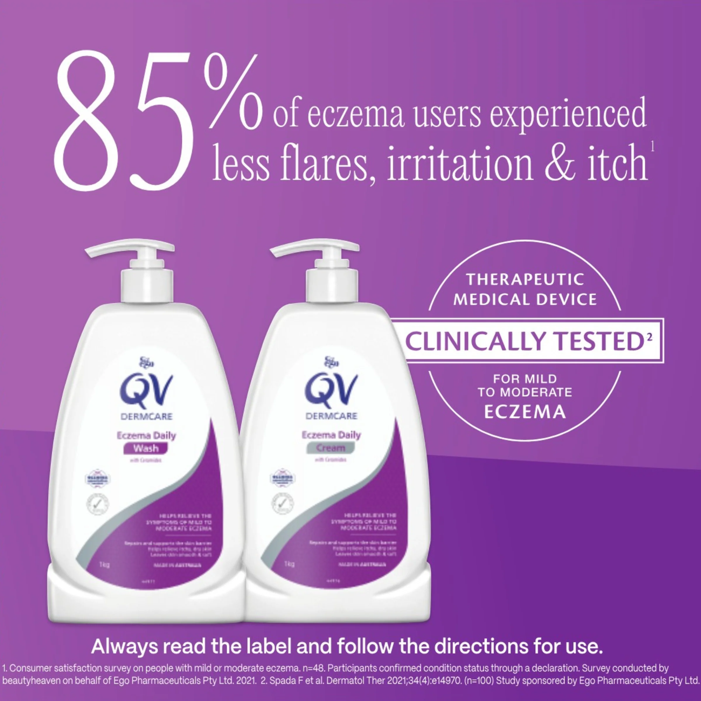 QV Dermcare Eczema Daily Cream Pump Bottle - Image 3
