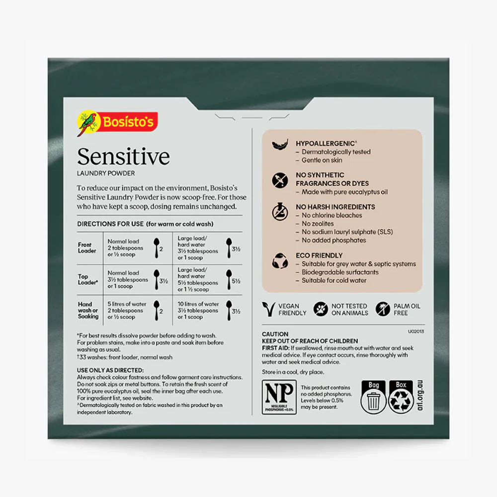 Bosisto's Sensitive Laundry Powder 1kg - Image 4