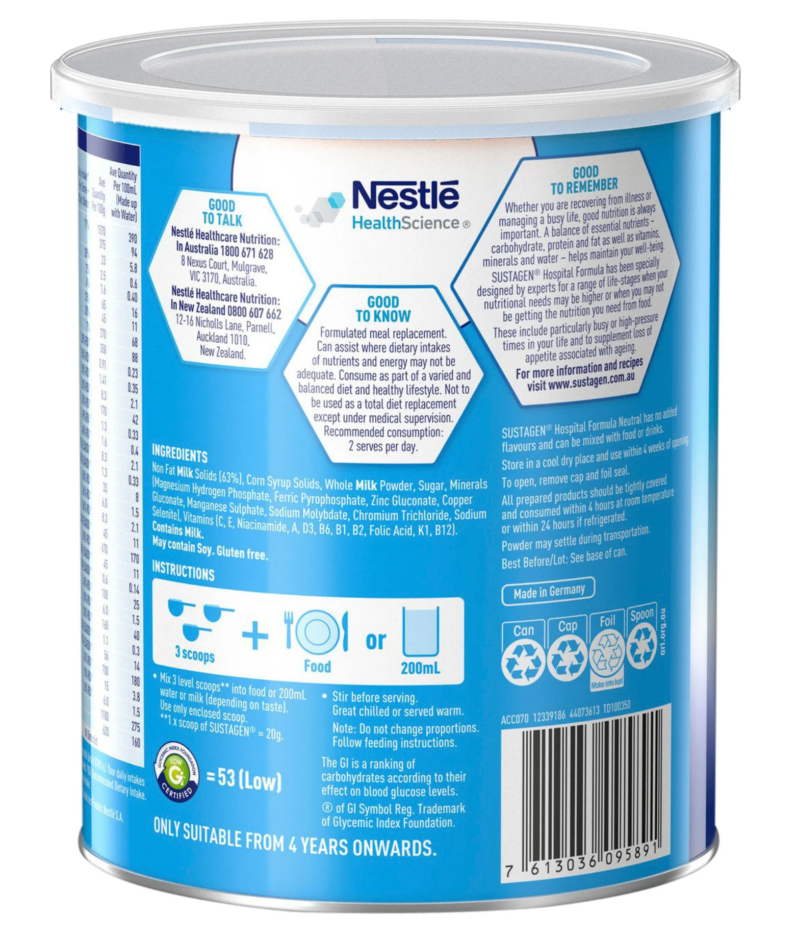 Sustagen Hospital Formula 840g Can - Image 8