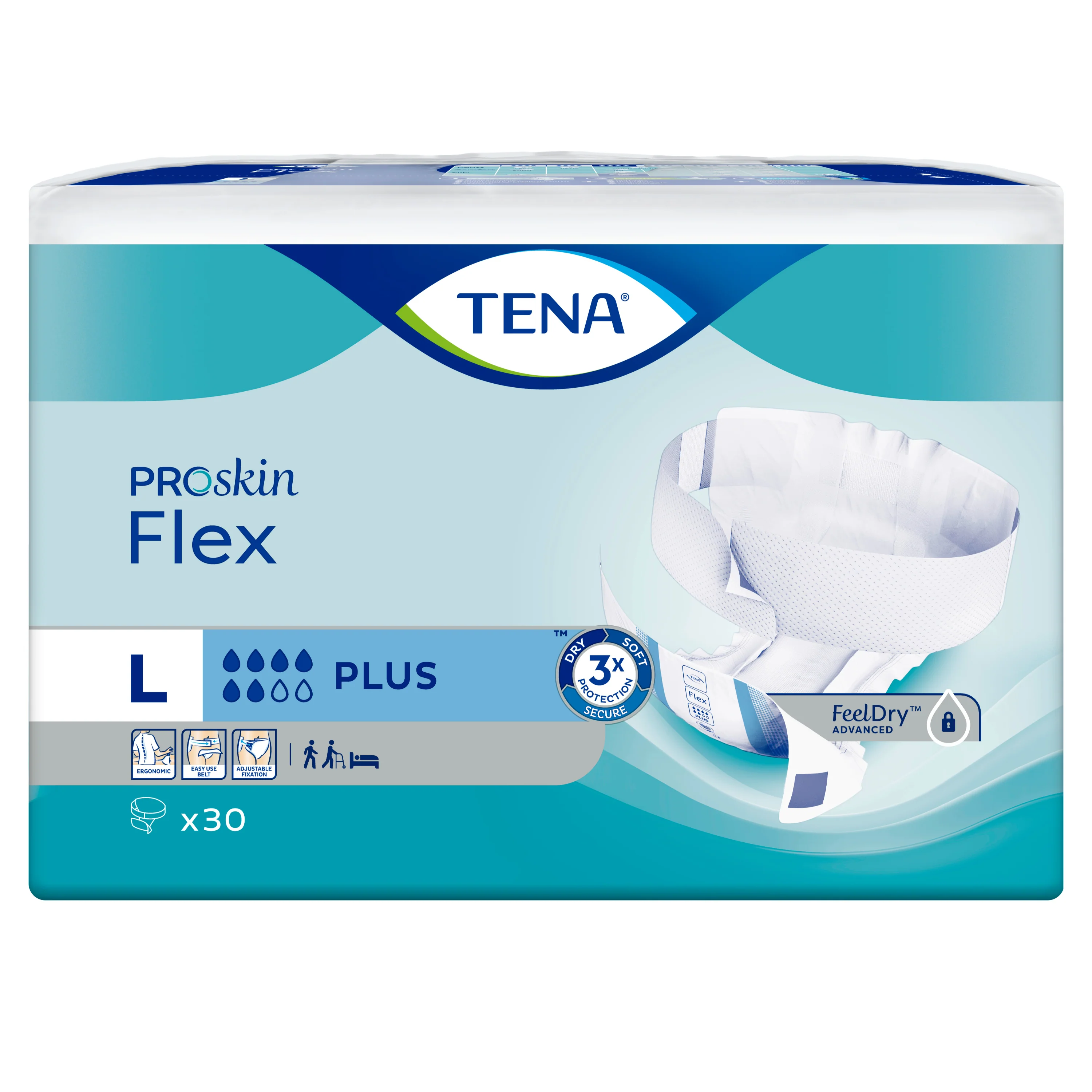TENA Flex PROskin Plus Belted Incontinence Brief | Pack of 30 - Image 3