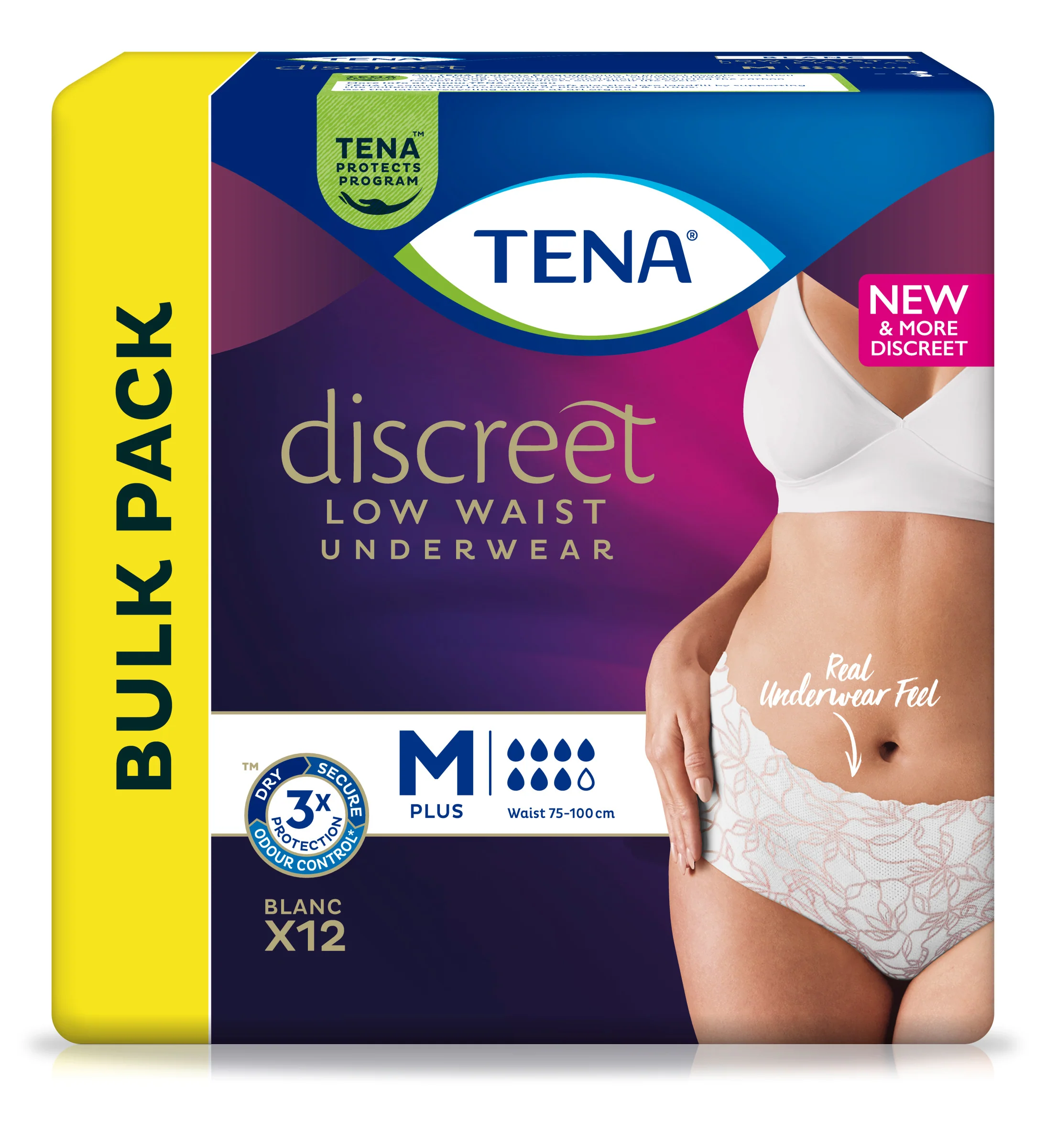 TENA Women's Discreet Pants Low Waist in White | Packet - Image 3