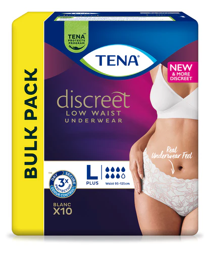 TENA Women's Discreet Pants Low Waist in White | Packet - Image 4